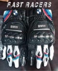 BMW Motorbike MOTOGP Racing Leather Gloves - Made In Genuine Cowhide Leather - With Free Shipping