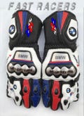 BMW S1000RR Motorbike MOTOGP Racing Leather Gloves - Made In Genuine Cowhide Leather - With Free Shipping