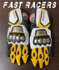 Ducati Motorbike MOTOGP Racing Leather Gloves - Made In Genuine Cowhide Leather - With Free Shipping