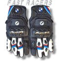 BMW S1000RR Motorbike MOTOGP Racing Leather Gloves - Made In Genuine Cowhide Leather - With Free Shipping