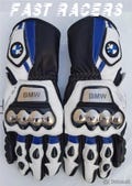 BMW Motorbike MOTOGP Racing Leather Gloves - Made In Genuine Cowhide Leather - With Free Shipping