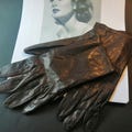 Vintage D*I*O*R Leather Gloves - Brown Kidskin - Size 7 1/4 - Paris Designer - 1950s