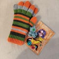 Coraline Inspired Striped Gloves – Handmade with Button-Eyed Charm – Striped Gift for women, men, Kids teen & Adults