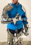 MEDIEVALMART Historical Mid Century English Style Germans Full suit of hand arms armor with gauntlet, Pauldrons and complete Legs Set armor