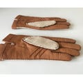 Vintage Dents Crochet back Leather Driving gloves Size 6.5 Pigskin