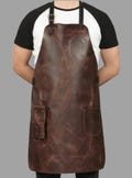 Brown Leather Apron with Tool Pockets