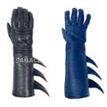 Batman Style Gloves Leather Cosplay Costume - Black Blue Handmade Superhero Accessory 1989 Michael Keaton Inspired