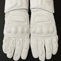 Rare find Pure white Motorbike, Motorcycle, Cowhide Leather Racing Gloves with CE Approved Armors for Men and Women- Best Unique Gift