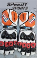 Honda Repsol MOTOGP Motorbike Racing Leather Gloves - Made In Genuine Cowhide Leather - With Free Shipping
