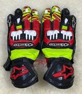 Alpinestars GP Pro Style Racing Gloves Red Yellow Black | Leather Motorcycle Track Riding Gloves | Men’s Sportbike Gear