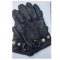 Vintage Black Leather Gloves XL – Esprit Genuine Leather Lined Winter Driving Gloves with Snap Closure