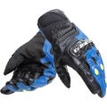 Real Cowhide | Kangaroo Leather Dainese Style Glove with Knuckle Protection – Black & Blue Racing Gloves
