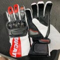 Premium CowhideKangaroo Leather Ducati Motorcycle Racing Gloves | Protective Biker Gloves | Carbon Knuckle Armor | Premium Riding Gear