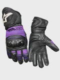 Alpinestar GP Pro Motorcycle Racing Gloves - Black & Purple Leather Protective Track Riding Gear"