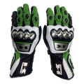 Kawasaki Motogp men Motorbike racing Gloves- Top grain Cowhide mild leather Gloves - Motorcycle Racing Gloves, With all customization