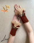 Sepya – Tan Crochet Fingerless Gloves | Vintage Style Handmade Wrist Warmers | Romantic Cottagecore Winter Accessory