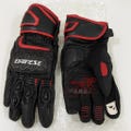 Unisex Dainese Style Black Red Motorcycle Gloves Leather Armored Short Cuff Biker Riding Gloves