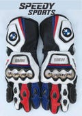 BMW MOTOGP Motorbike Racing Leather Gloves - Made In Genuine Cowhide Leather - With Free Shipping