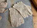 Vintage beautiful French Cotton Crochet  Gloves Very Small Size - Baby - Doll