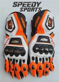 KTM MOTOGP Motorbike Racing Leather Gloves - Made In Genuine Cowhide Leather - With Free Shipping