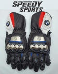 BMW MOTOGP Motorbike Racing Leather Gloves - Made In Genuine Cowhide Leather - With Free Shipping