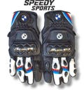 BMW S1000RR MOTOGP Motorbike Racing Leather Gloves - Made In Genuine Cowhide Leather - With Free Shipping