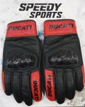 Ducati MOTOGP Motorbike Racing Leather Gloves - Made In Genuine Cowhide Leather - With Free Shipping