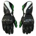 Kawasaki Motorcycle Leather Racing Gloves | Motorbike Riding Gloves for Bikers"