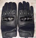 Leather Carbon Fiber Knuckle Black Full Finger Motorcycle Racing Gloves ZamGear