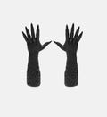 A pair of realistic silicone dragon paws gloves with scales long size whole black