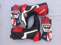 Ducati Motorcycle Gloves & Boots Set - Premium Leather Biker Riding Gear with Protection Comfort Fit - Racing Style