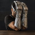 Nazgul-Inspired Etched Gauntlet Gloves | Gothic Fantasy Costume Medieval Cosplay Armor | Perfect Halloween & LARP Gift