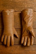 Darth Vader Inspired Leather Gauntlet Gloves – Long Ribbed Cosplay Gloves, Sith Costume Accessory, Handmade (Black/Brown)