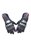 New Look Dainese Style Motorcycle Leather Racing Gloves Cowhide With Fleece/Kangaroo With Kevlar Leather| Black and Pink Racing Gloves