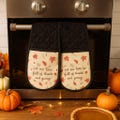 Cozy Autumn Oven Mitts, Cute Cooking Gift, Fall Kitchen Decor, Thanksgiving Accessory, Handmade Cooking Mitts