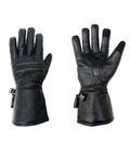 Men’s Leather Gauntlet Motorcycle Gloves – Star Wars Vader Sith Inspired Winter Riding Gloves, Insulated Cold Weather Street Road Biker Gear