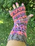 Hand-Crocheted Alpaca Fingerless Gloves, 11" Long Wrist Warmers, Soft Warm Hypoallergenic Winter Mitts, Gift for Her