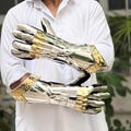 Handcrafted Stainless Steel Medieval Armor Gauntlets – Shining Knight Gloves with Star Sign Detailing for LARP, Cosplay & Renaissance Battle