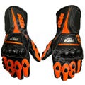 KTM Motorcycle Racing Gloves | Orange Black Men’s Biker Riding Gloves | Red Bull Sportbike Protective Gear"