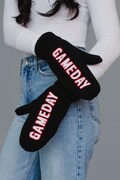 Black Game Day Mittens | Game Day Mittens | Fleece Lined Mittens | Neutral Mittens | Winter Mittens | Tailgating Mittens | Black Mittens
