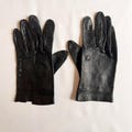 Vintage Ladies Black Leather Gloves