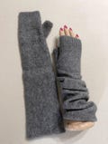 108 16" long size medium gray Cashmere armwarmer Fingerless Gloves chic style upcycled Cashmere Fingerless Mittens Wrist Warmers