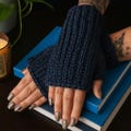 The Frejya / Blues & Reds/ Our everyday, original, chic fingerless gloves / hand and arm warmers