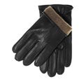 Men’s Black Genuine Leather Gloves with Cashmere Lining – Warm Winter Driving & Motorcycle Gloves