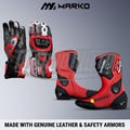 Men Suzuki GSX-R Red Leather Motorcycle Racing Gloves and Boots, Armored, Custom Motorcycle Gears
