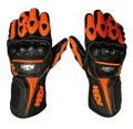 KTM Motorcycle Racing Gloves – KangarooCowhide Leather Protective Riding Gloves with Knuckle Armor – Orange & Black Moto Gear