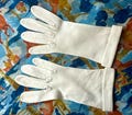 1950s Valisère White Cotton Gloves – Ribbed Wrist-Length Day Gloves – Made in France