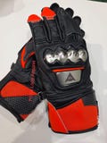 Dainese Tack Pro Gloves Motorbike/Motorcycle In Kangaroo With Kevlar /Cowhide With Fleece Leather|Red& Black Racing Gloves