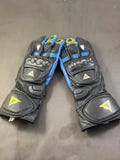 Dainese  Cowhide/Kangaroo Leather Racing Gloves Metal 6| Protective Riding Gloves| Premium Biker Gear | Blue & Black Racing Gloves