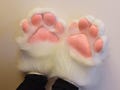 Squeaky Fursuit Paw Gloves | Pink Furry Animal Gloves With/Without Fingernails | Unique Fursuit Accessories Gift for Furries